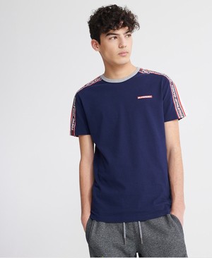 Superdry Trophy Colour block Classic Férfi Pólók Sötétkék | JRBHS4957